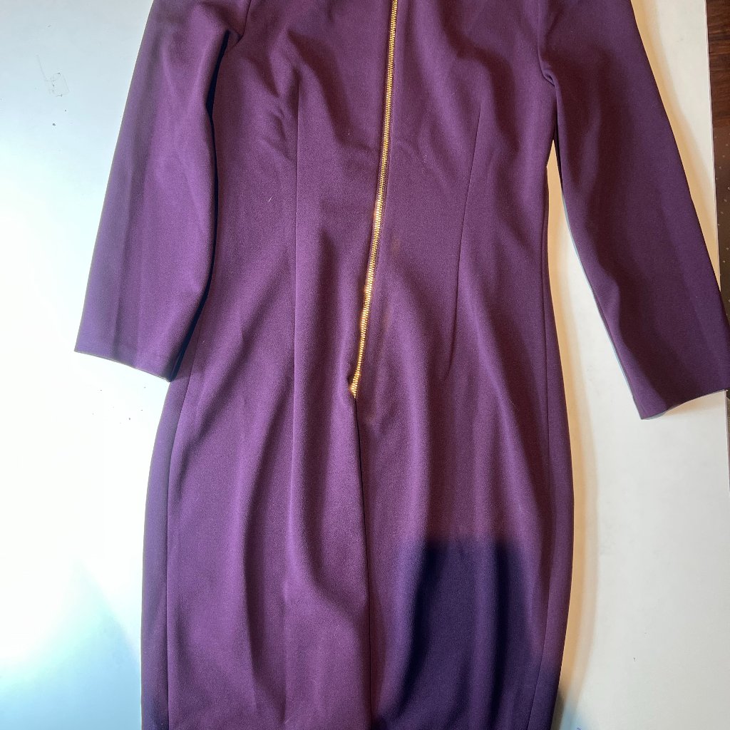 Calvin Klein Dark Purple With Golden Zipper, Size 2, Xs, New Without Tag